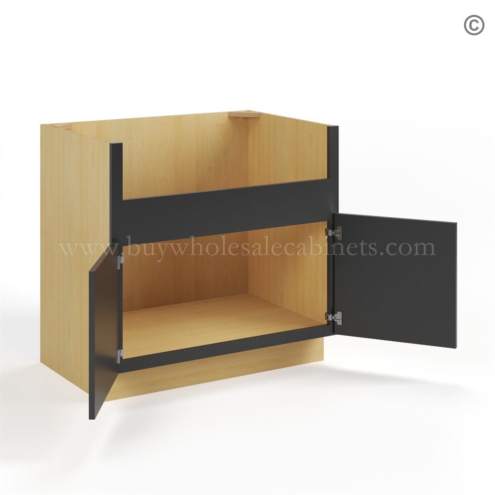 Slim Black Shaker Farmhouse Sink Base