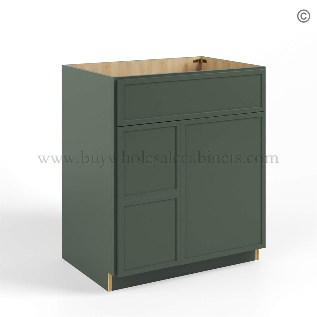 Slim Shaker Green Vanity Sink Base Combo 30″W