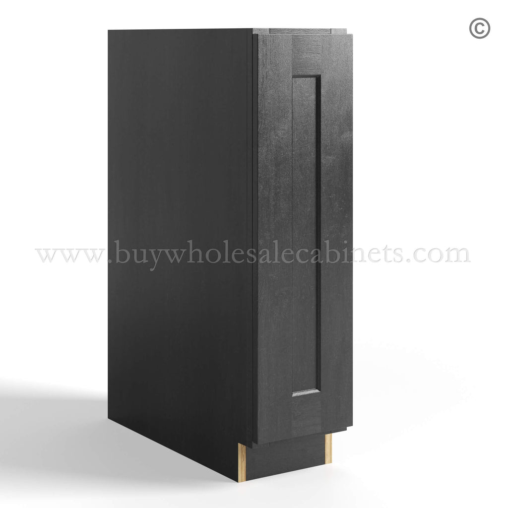 Charcoal Black Shaker Full Height Door Base Cabinets Single Door