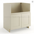 Frameless Ivory White Farm Sink Base Cabinet – 2 Doors