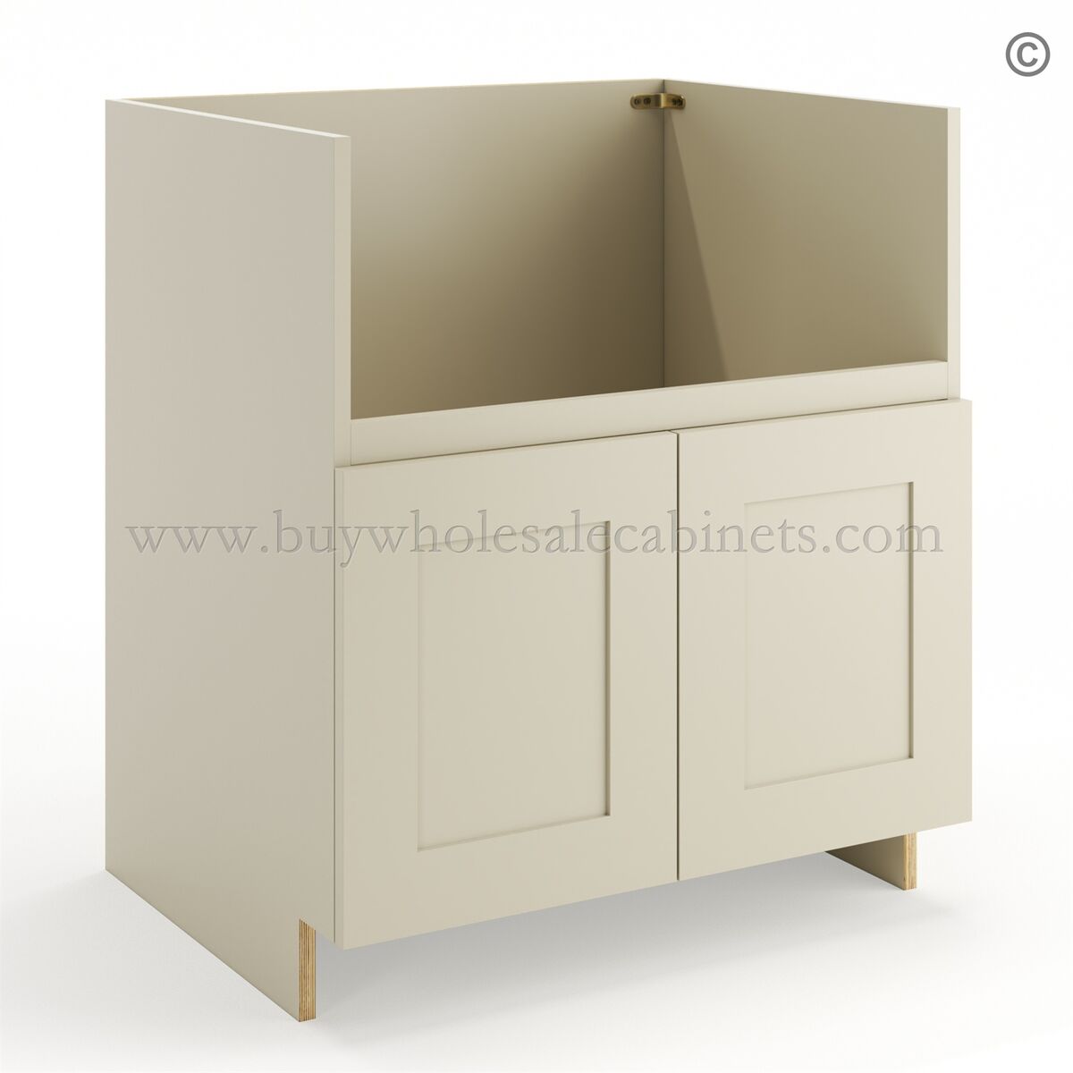 Frameless Ivory White Farm Sink Base Cabinet – 2 Doors