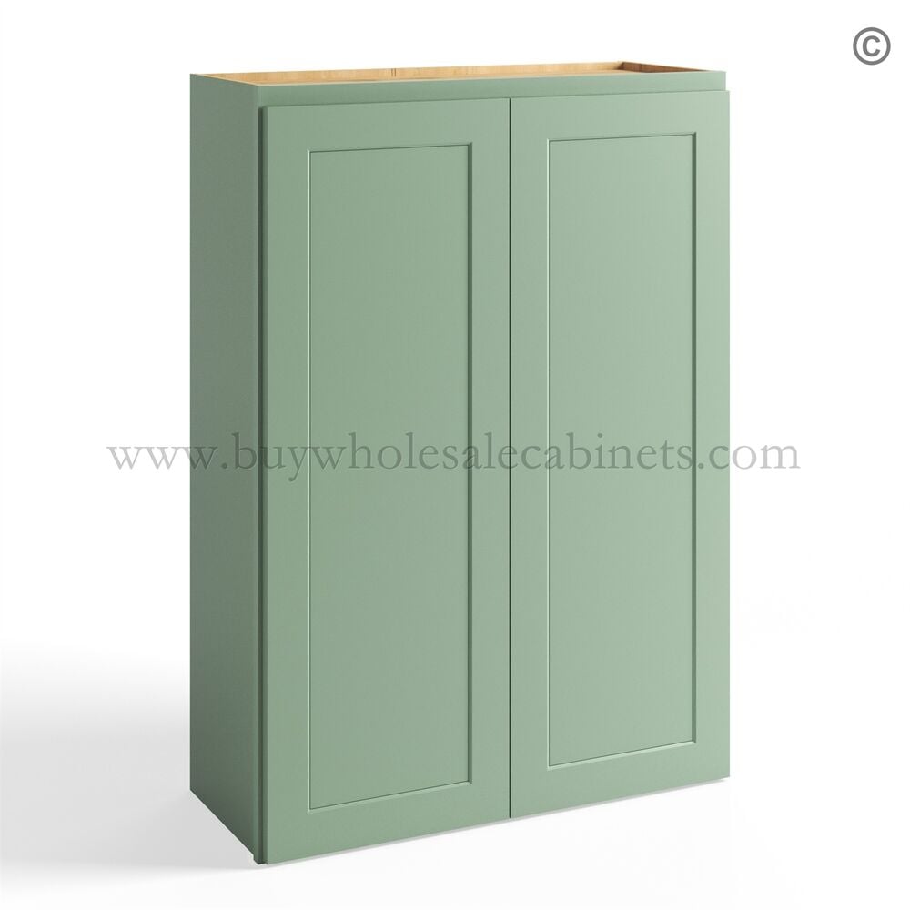 Jade Green Shaker 42″ Wall Cabinet Double Door