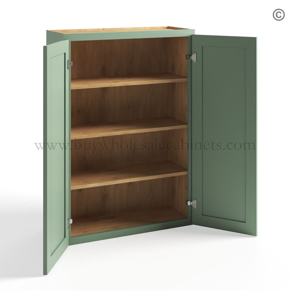 Jade Green Shaker 42″ Wall Cabinet Double Door