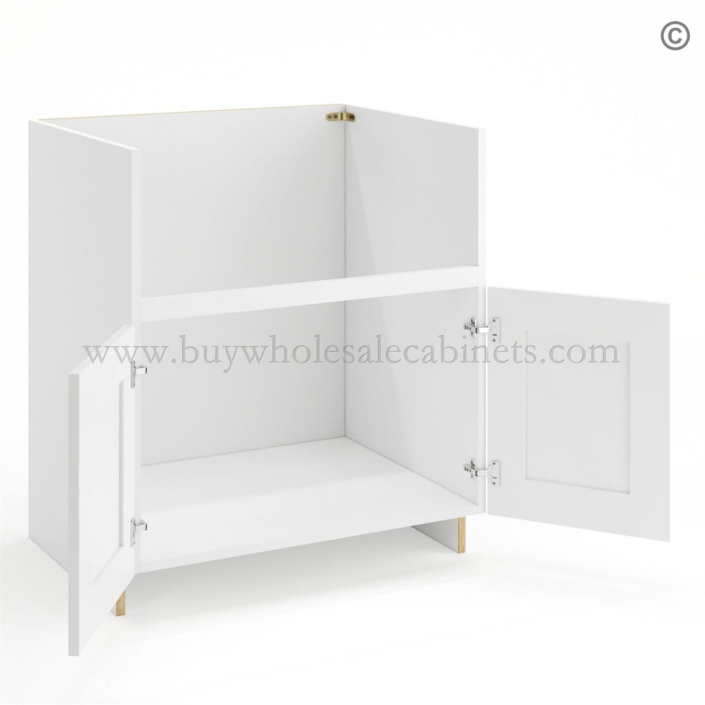 Frameless Modern White Shaker Farm Sink Base Cabinet – 2 Doors