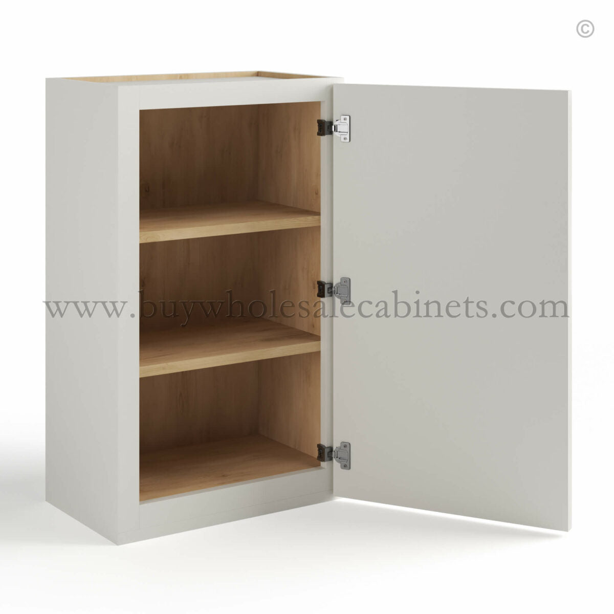 Dove White Slim Shaker 42″H Single Door Wall Cabinet