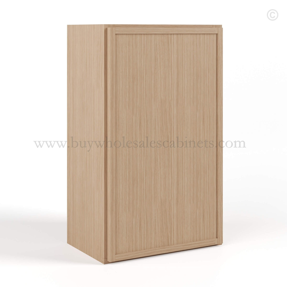 Slim Oak Shaker 42″H Single Door Wall Cabinet