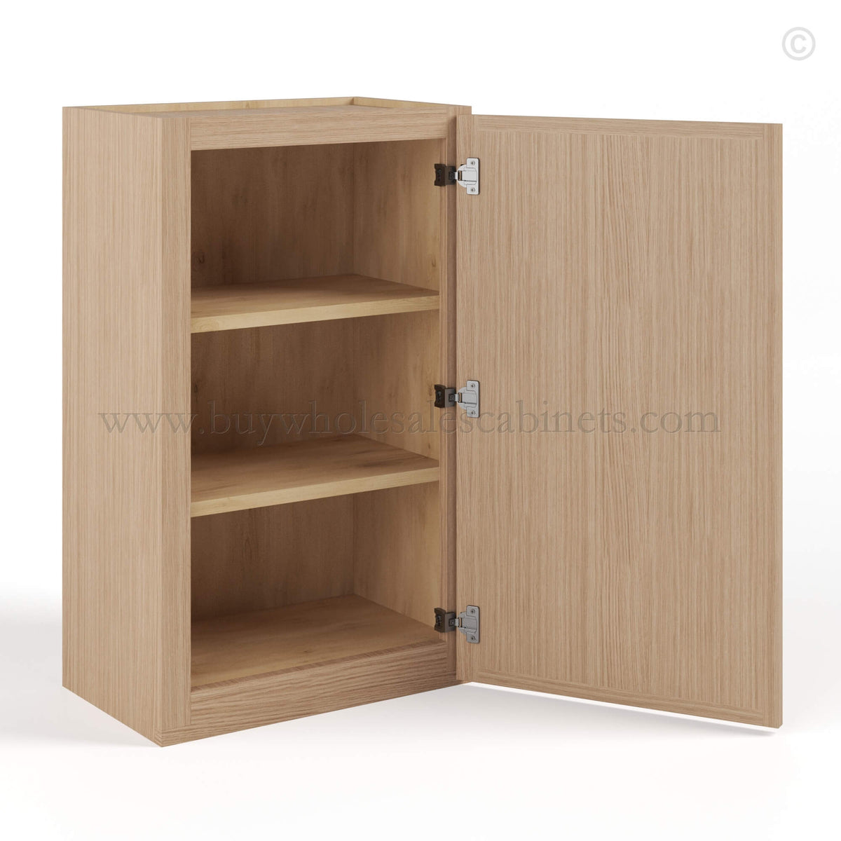 Slim Oak Shaker 42″H Single Door Wall Cabinet