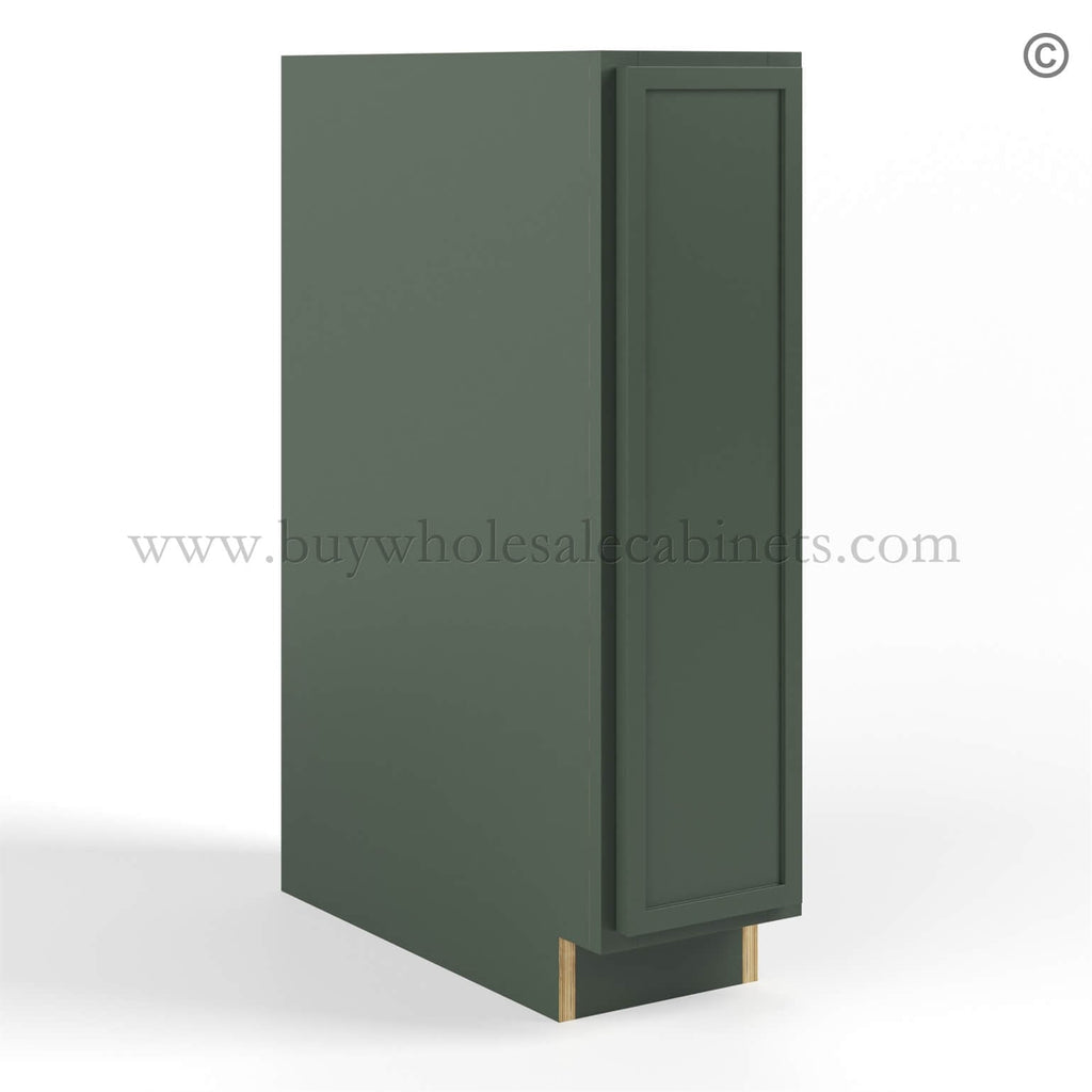 Slim Shaker Green Full Height Door Base Cabinets Single Door