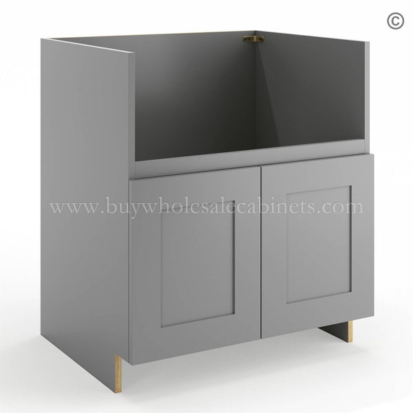 Frameless Graphite Gray Farm Sink Base Cabinet – 2 Doors