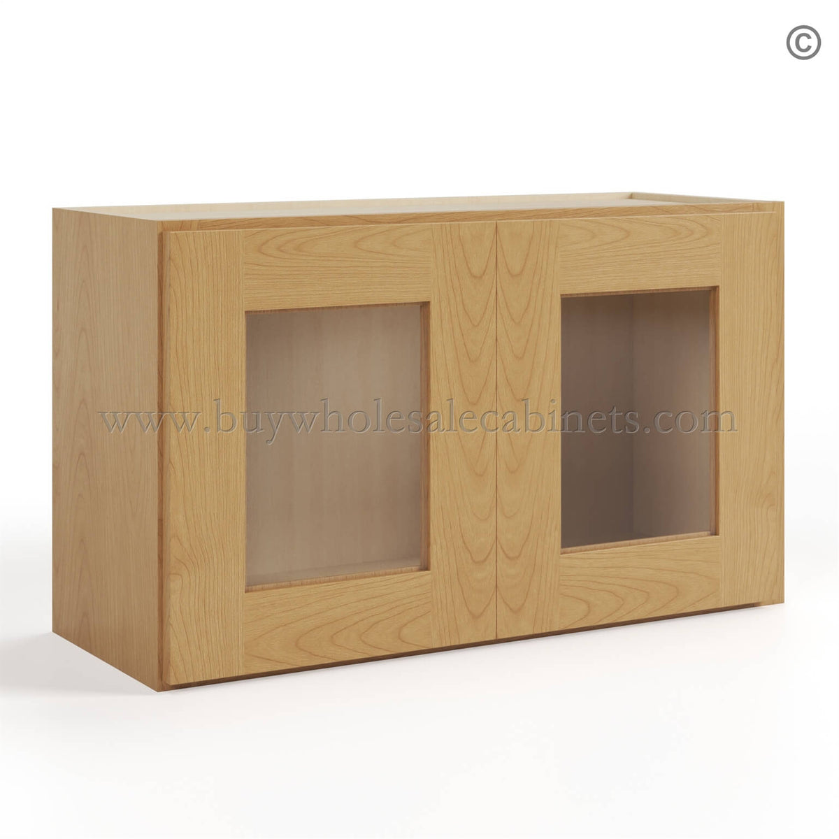 Treasure Chest Shaker 18″ H Double Door Wall Cabinet With Glass Doors