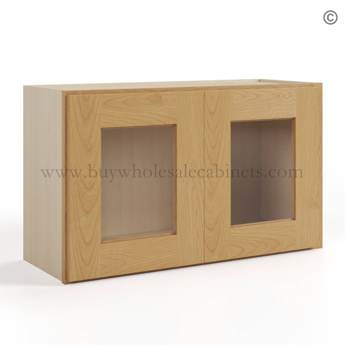 Treasure Chest Shaker 18″ H Double Door Wall Cabinet With Glass Doors