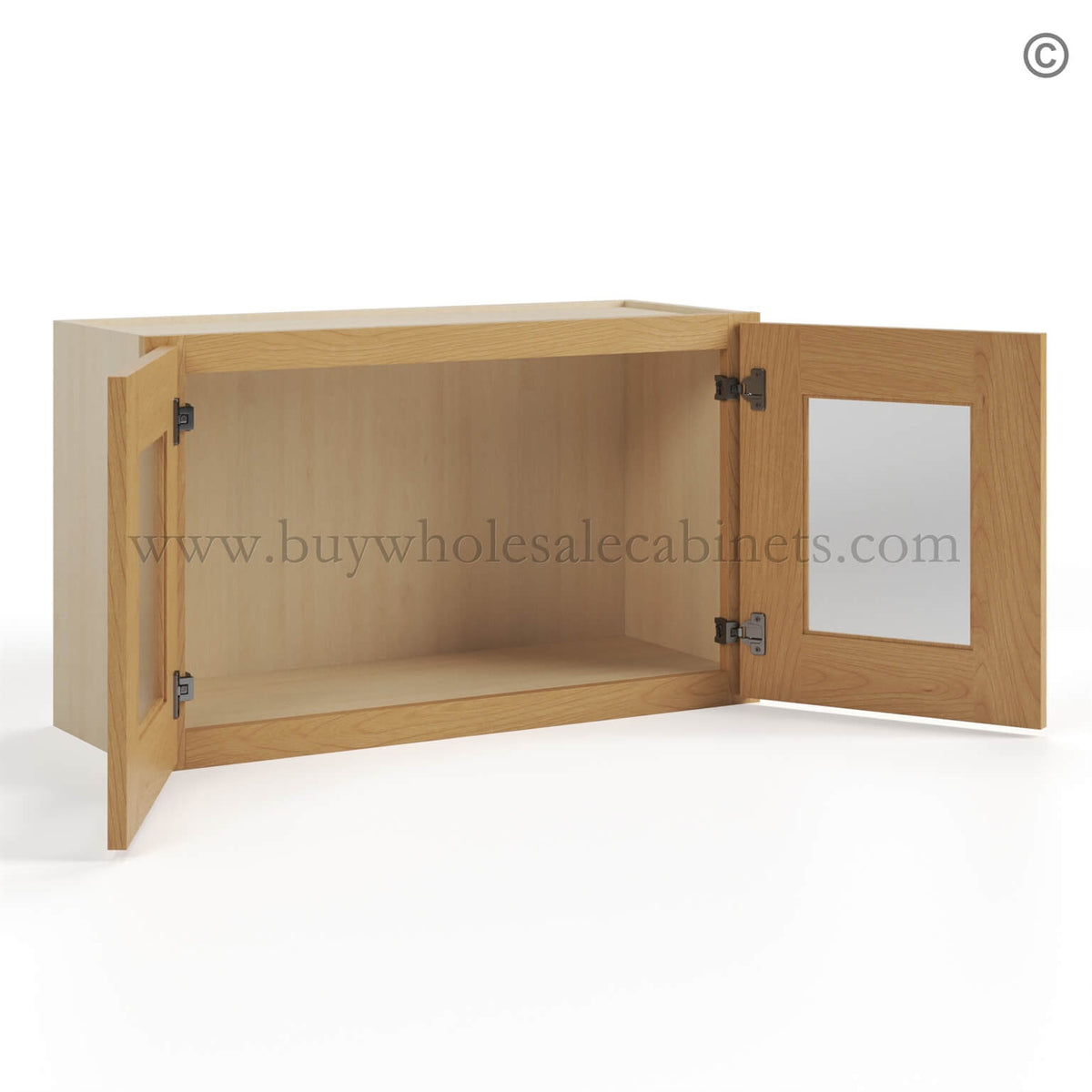 Treasure Chest Shaker 18″ H Double Door Wall Cabinet With Glass Doors
