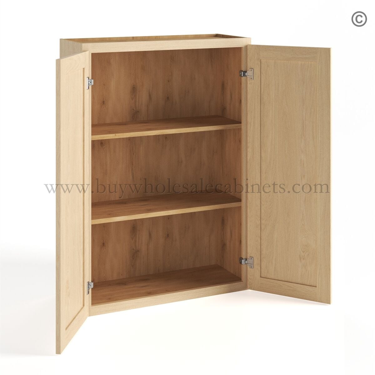 Unfinished Shaker 42″H Wall Cabinet Double Door