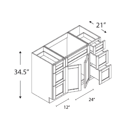 Slim Shaker Green Vanity Sink Base Combo 48″W