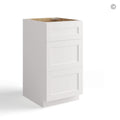 White Shaker Vanity Three Drawer Base Cabinet