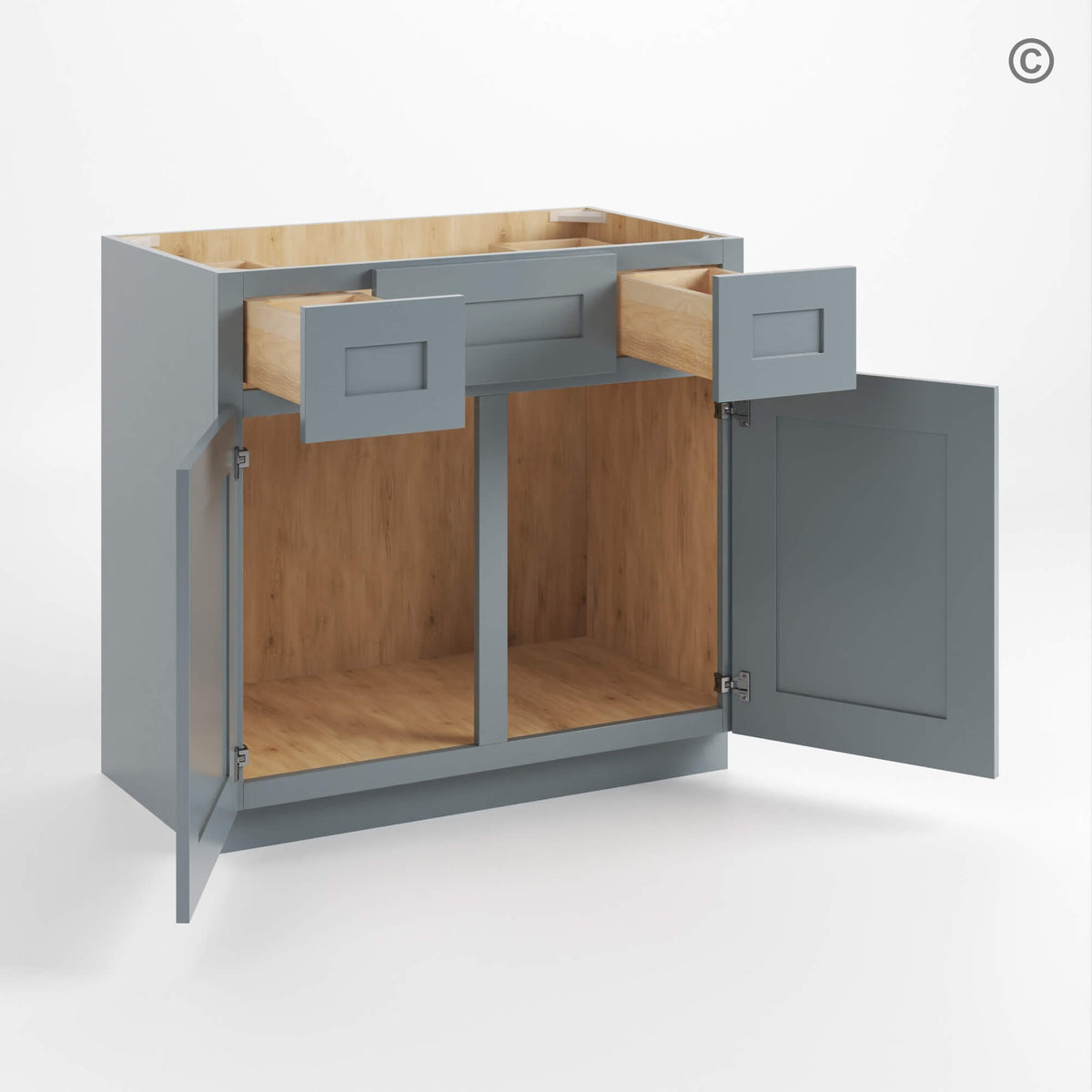 Gray Shaker Vanity Combo Cabinet