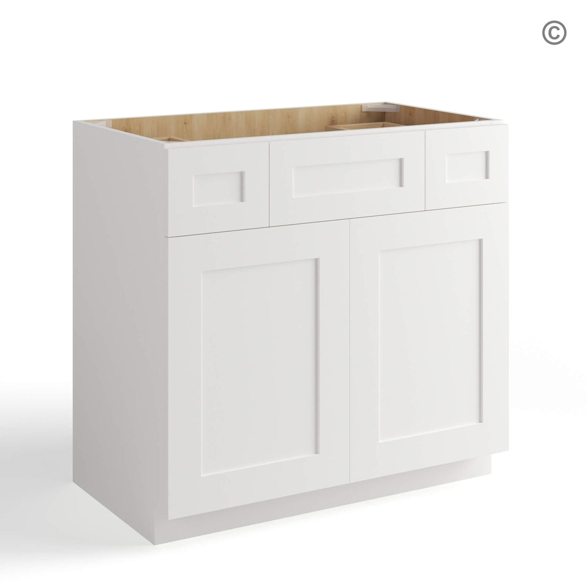 White Shaker Vanity Combo Cabinet