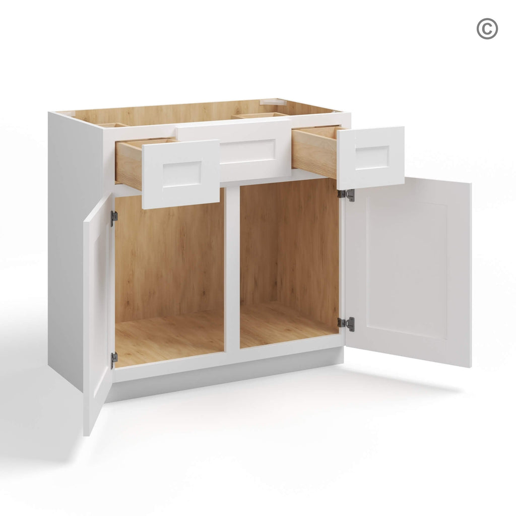 White Shaker Vanity Combo Cabinet