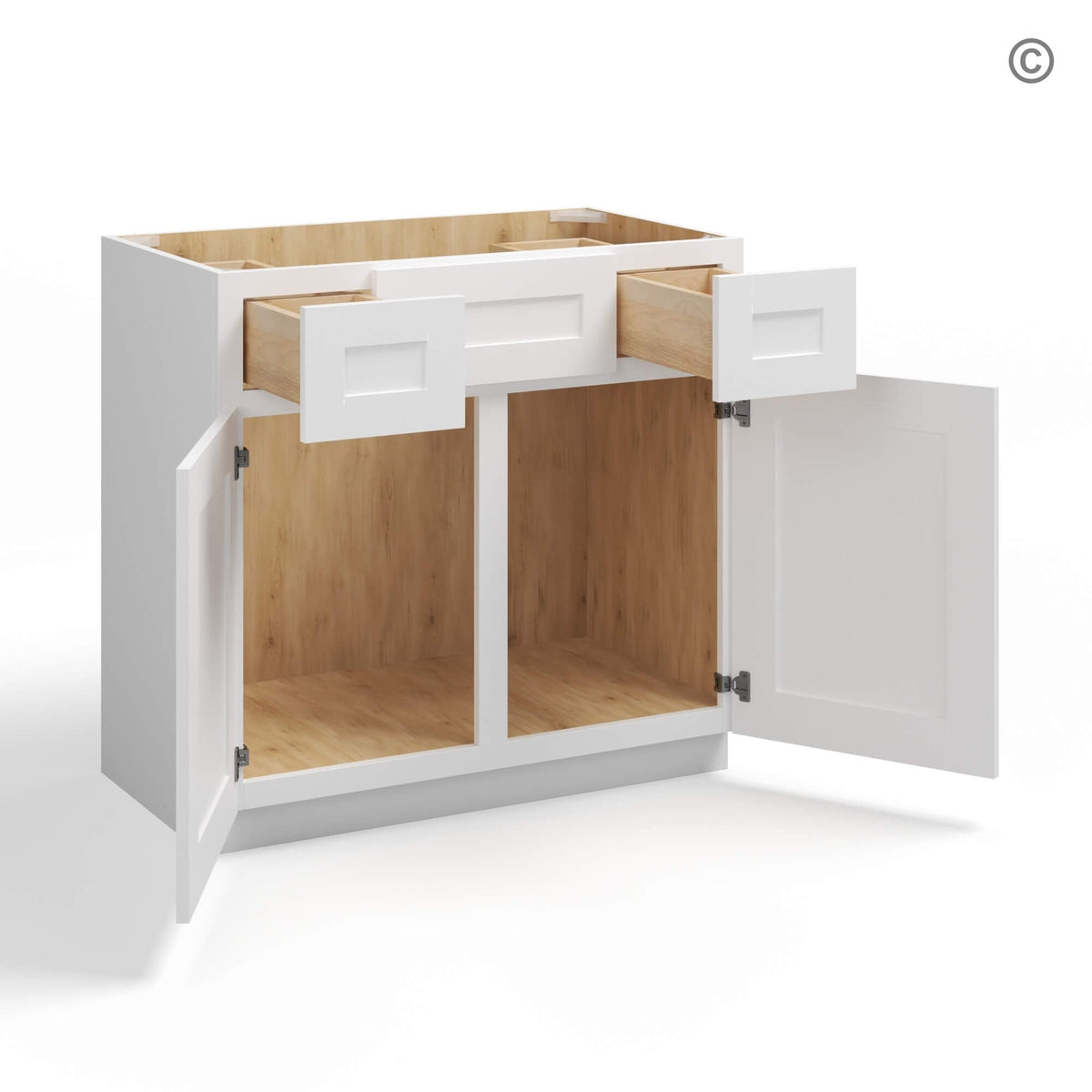 White Shaker Vanity Combo Cabinet