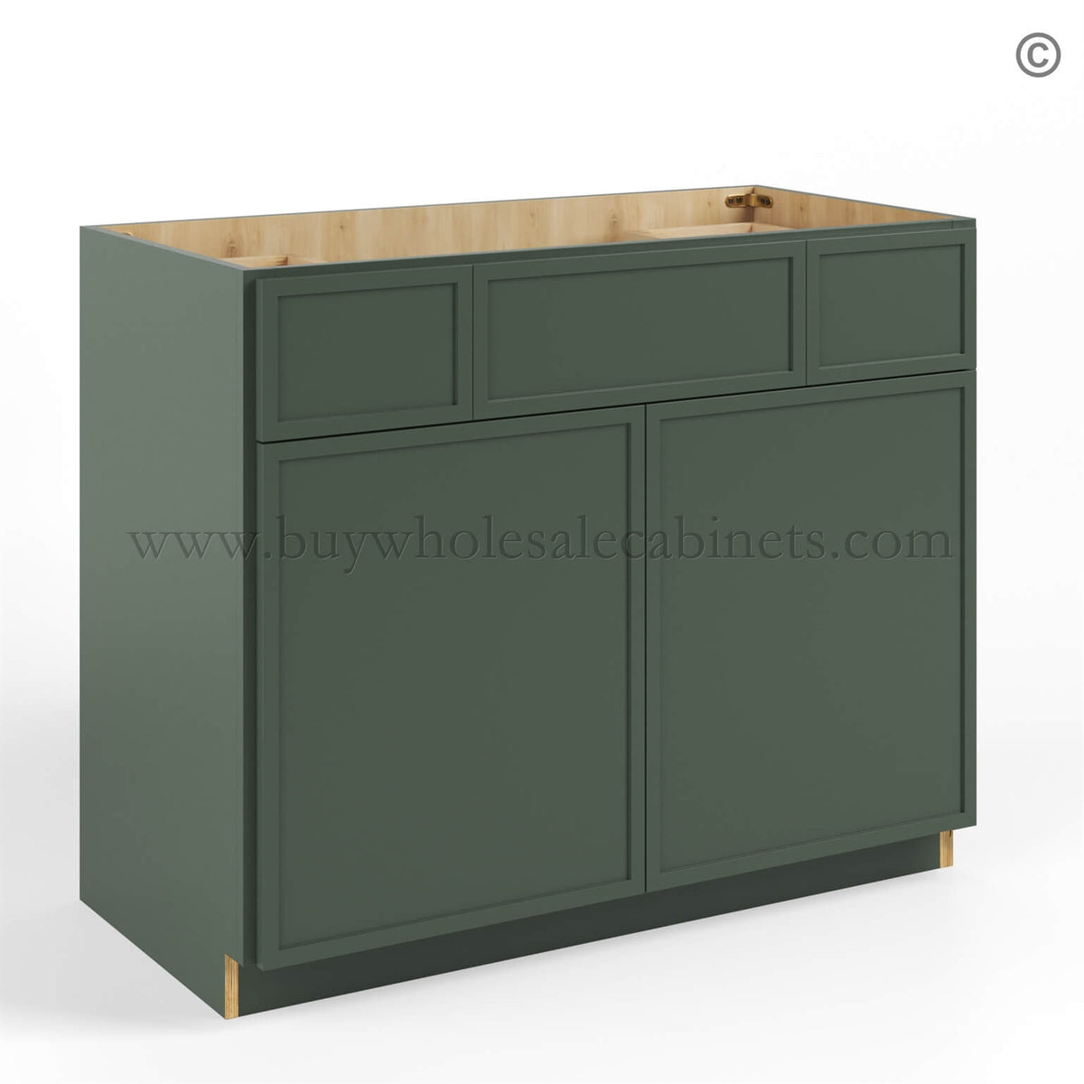 Slim Shaker Green Vanity Sink Base Combo 42″W