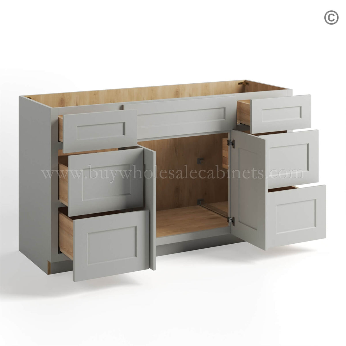 Dorian Gray Shaker Vanity Sink Base Combo 60″W