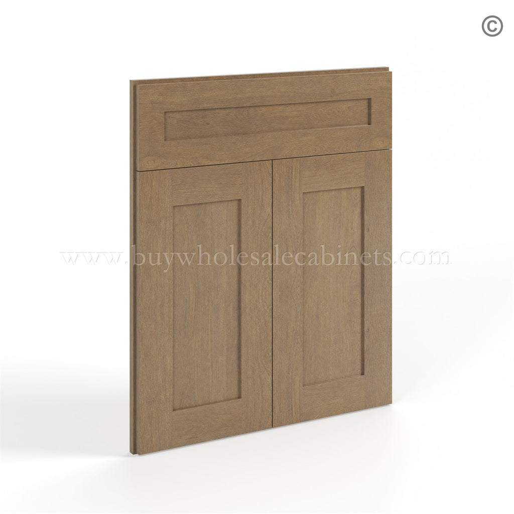 Rustic Wood Shaker Corner Sink Base Front