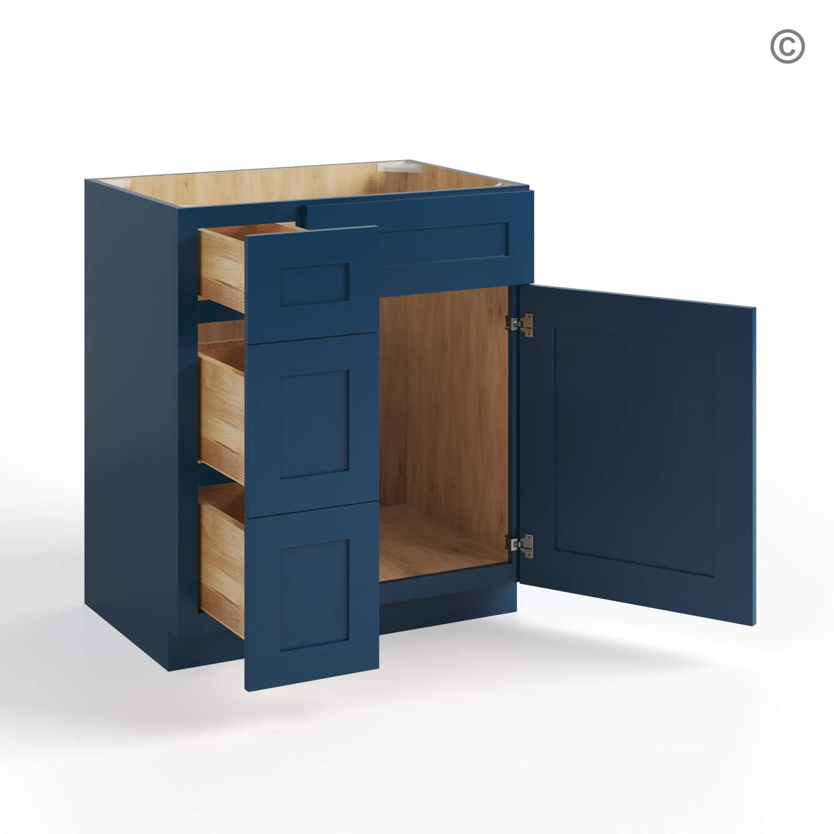 Navy Blue Shaker 30″ W Vanity Combo with Drawers