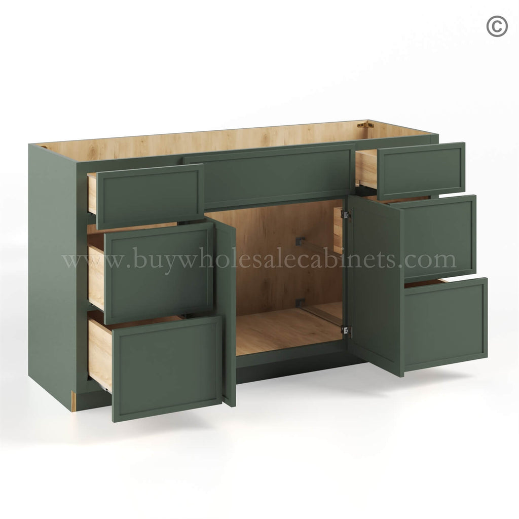 Slim Shaker Green Vanity Sink Base Combo 48″W