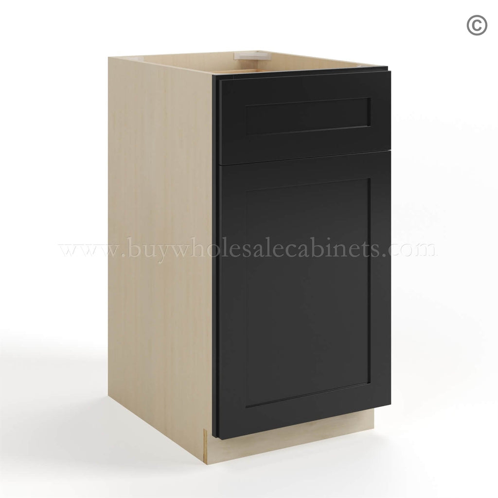 Black Shaker Trash Base Cabinet