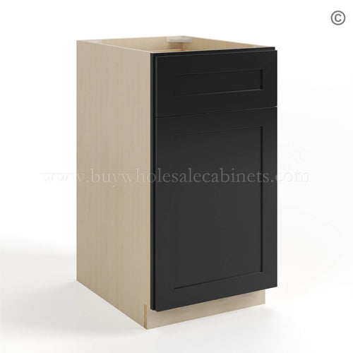 Black Shaker Trash Base Cabinet