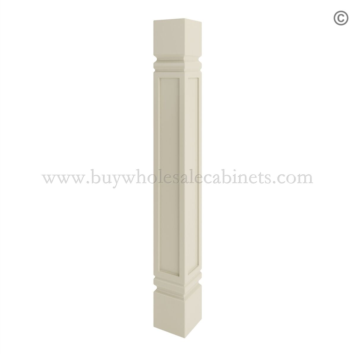 Frameless Ivory White Square Spool/Leg