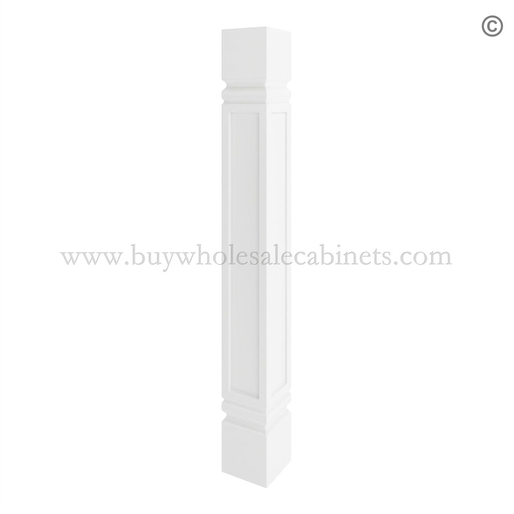 Frameless Modern White Shaker Square Spool/Leg