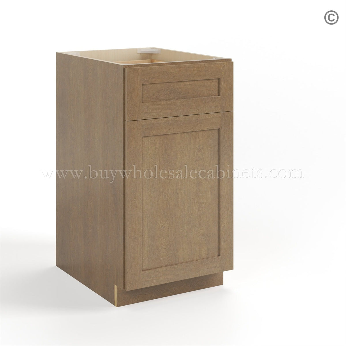 Rustic Wood Shaker Trash Base Cabinet