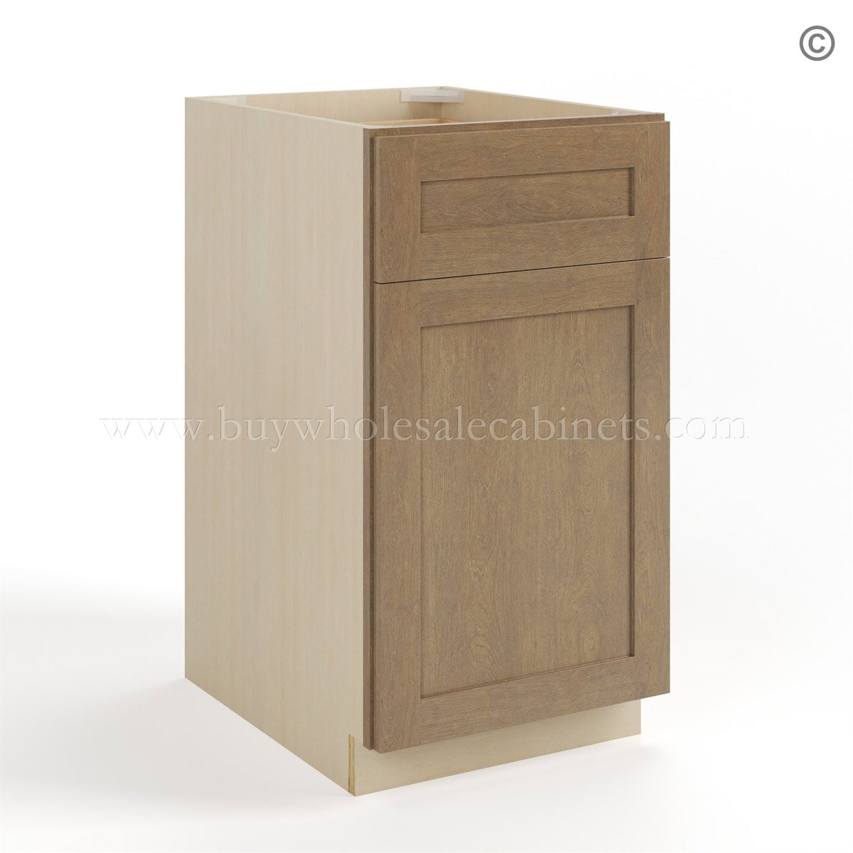 Rustic Wood Shaker Trash Base Cabinet