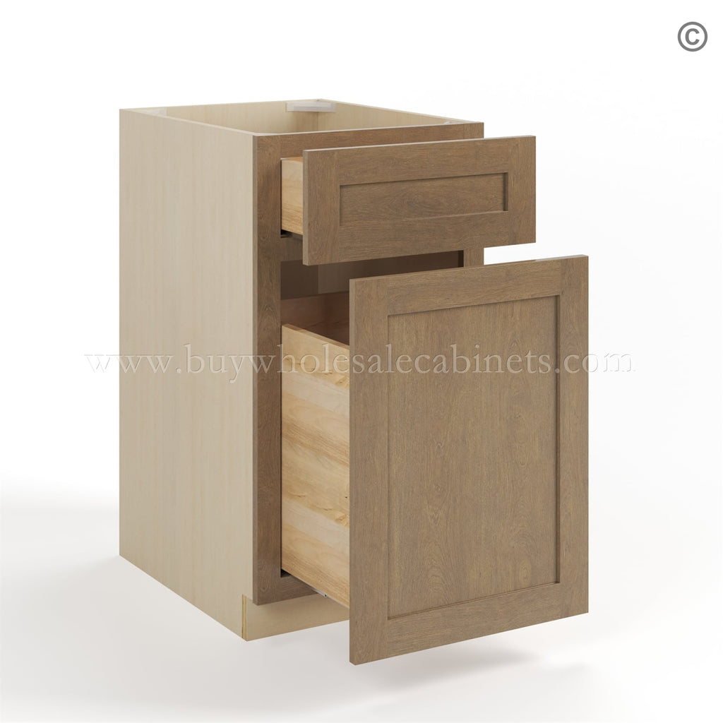 Rustic Wood Shaker Trash Base Cabinet