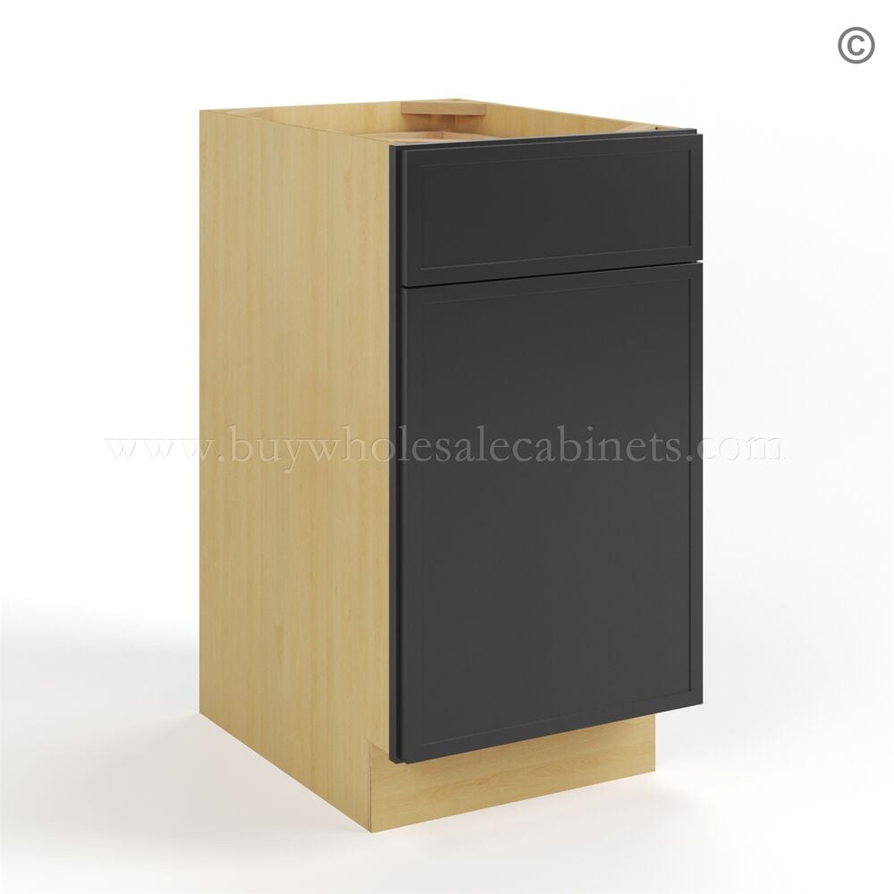 Slim Black Shaker Trash Base Cabinet