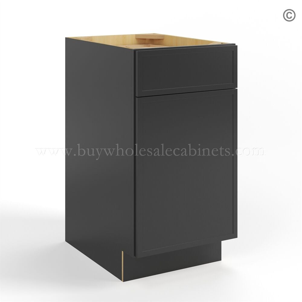 Slim Black Shaker Trash Base Cabinet