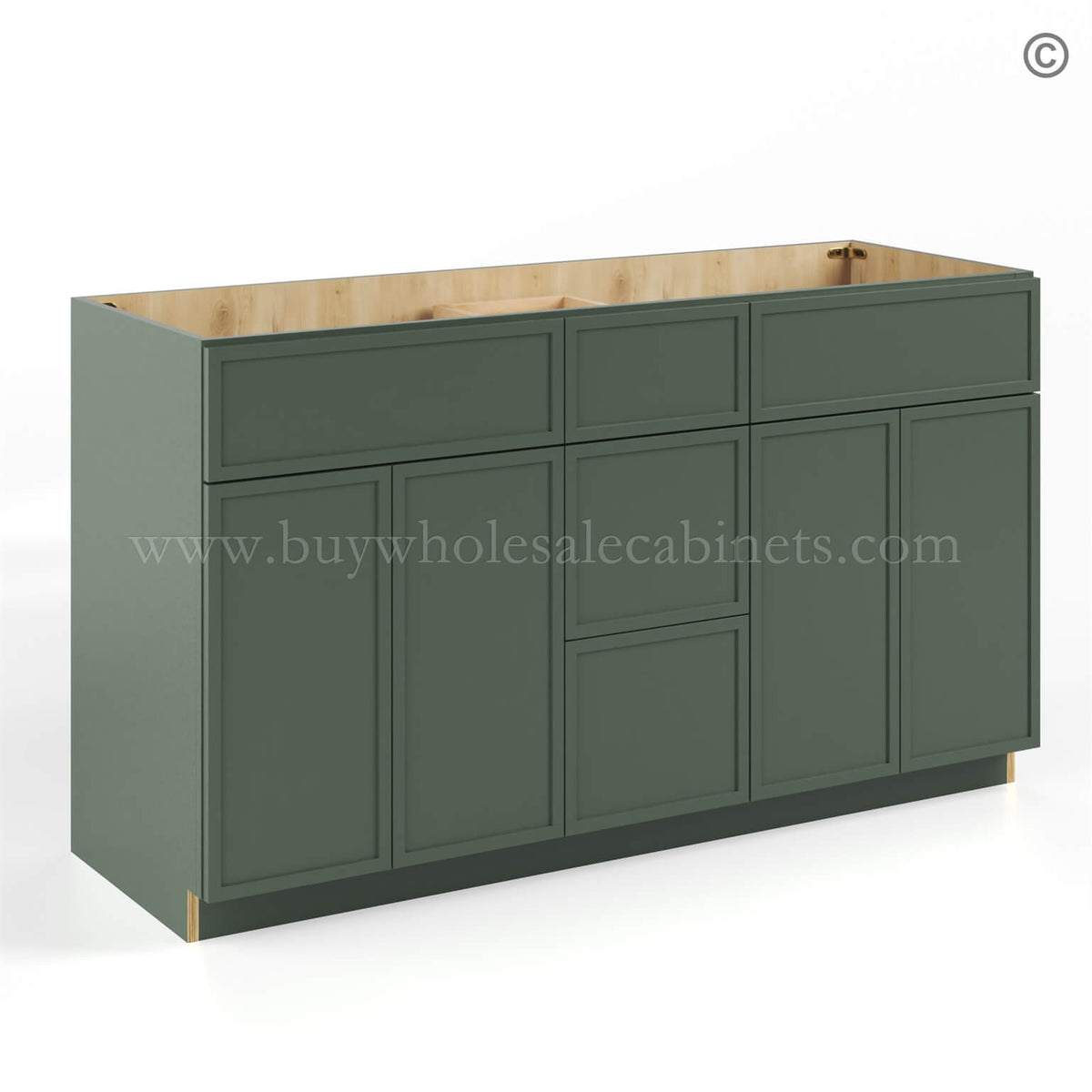 Slim Shaker Green Vanity Sink Base Combo