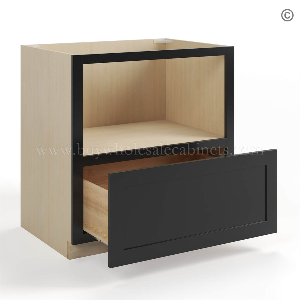 Black Shaker Microwave Base Cabinet