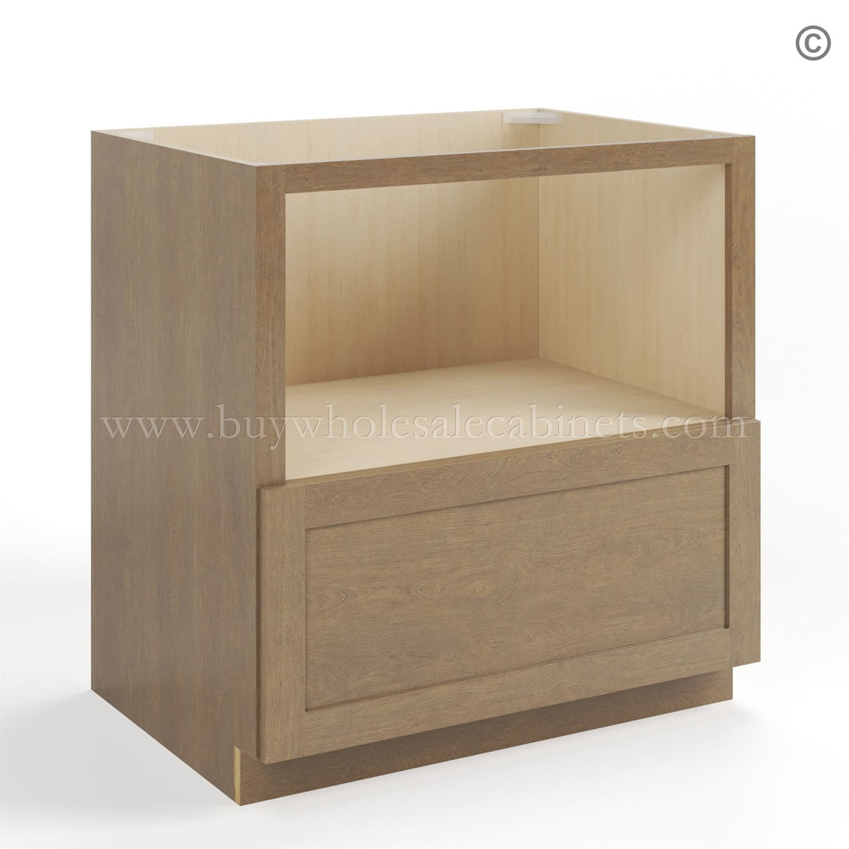 Rustic Wood Shaker Microwave Base Cabinet