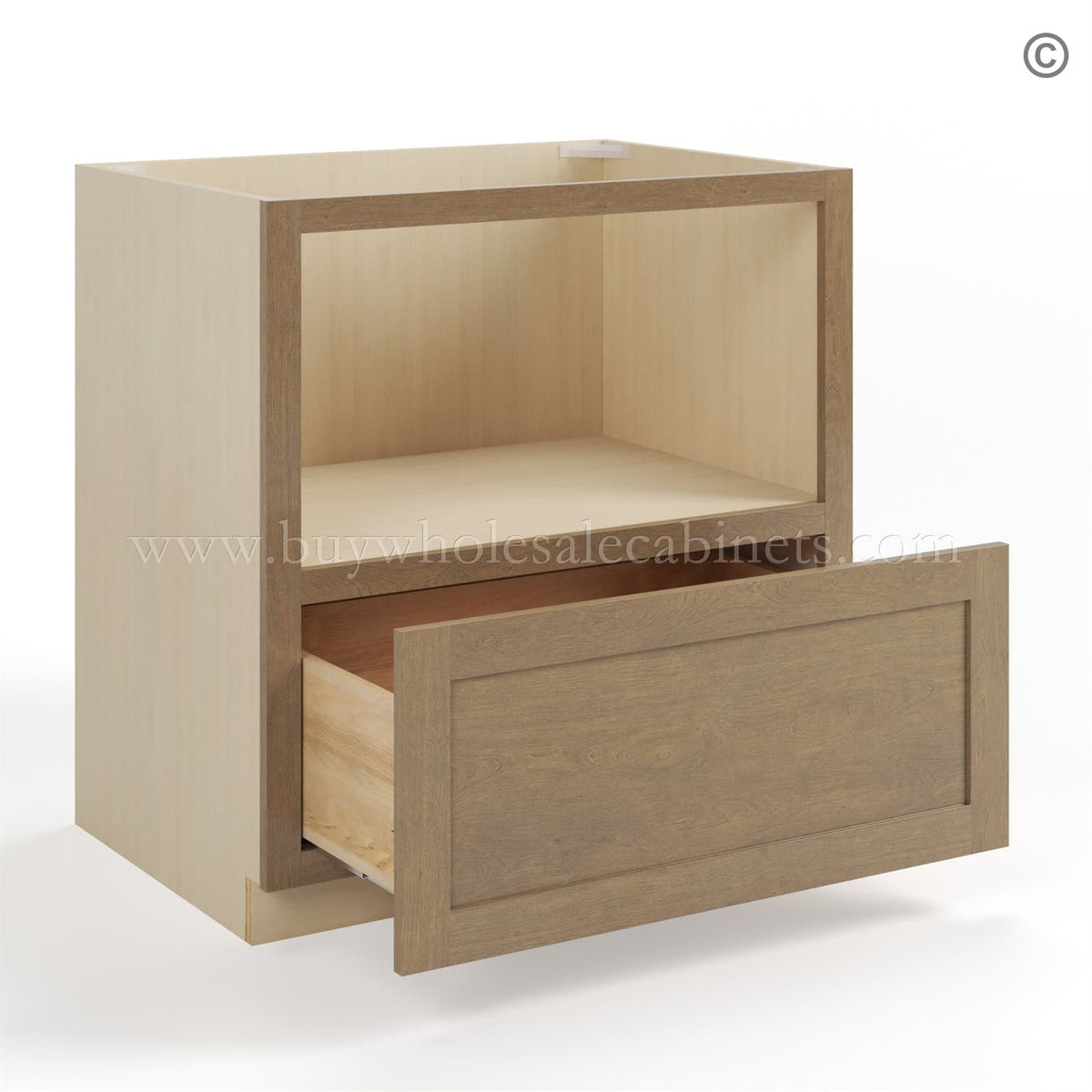 Rustic Wood Shaker Microwave Base Cabinet