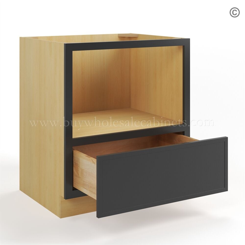 Slim Black Shaker Microwave Base Cabinet