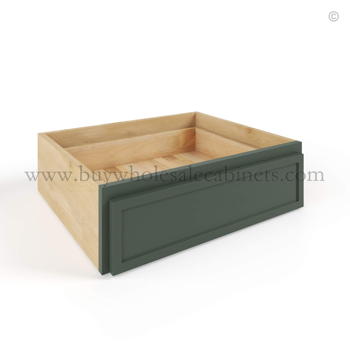 Slim Shaker Green Vanity Knee Drawer