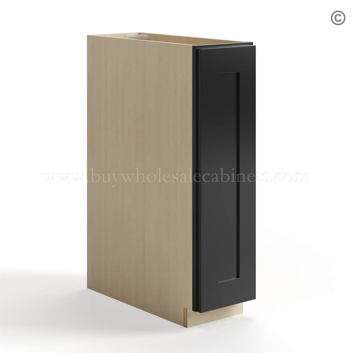 Black Shaker Spice Pull Base Cabinet