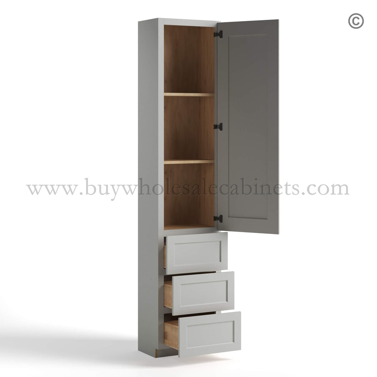 Dorian Gray Shaker Vanity Towel Cabinet