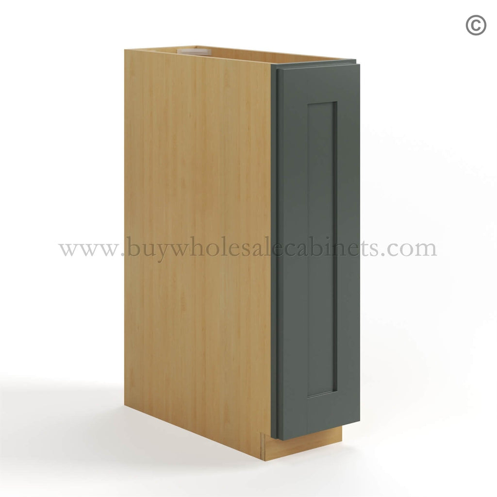 Green Shaker Spice Pull Base Cabinet
