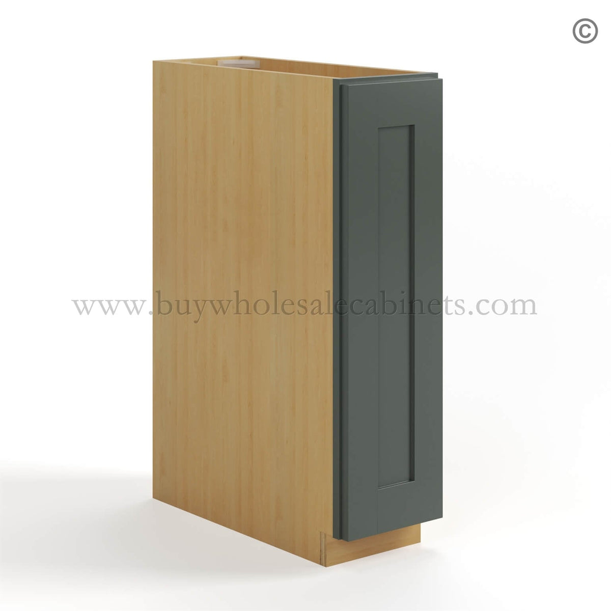 Green Shaker Spice Pull Base Cabinet