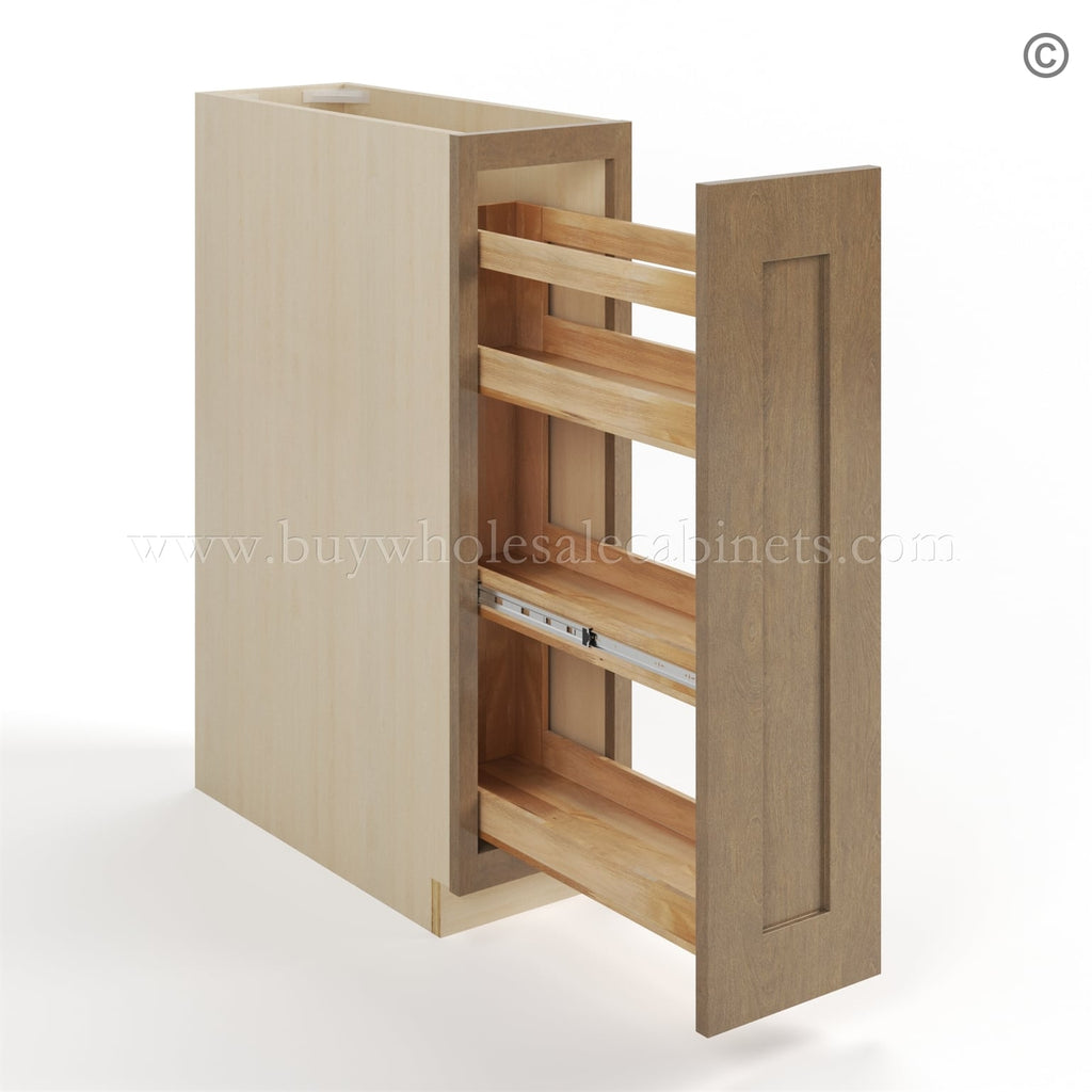 Rustic Wood Shaker Spice Pull Base Cabinet