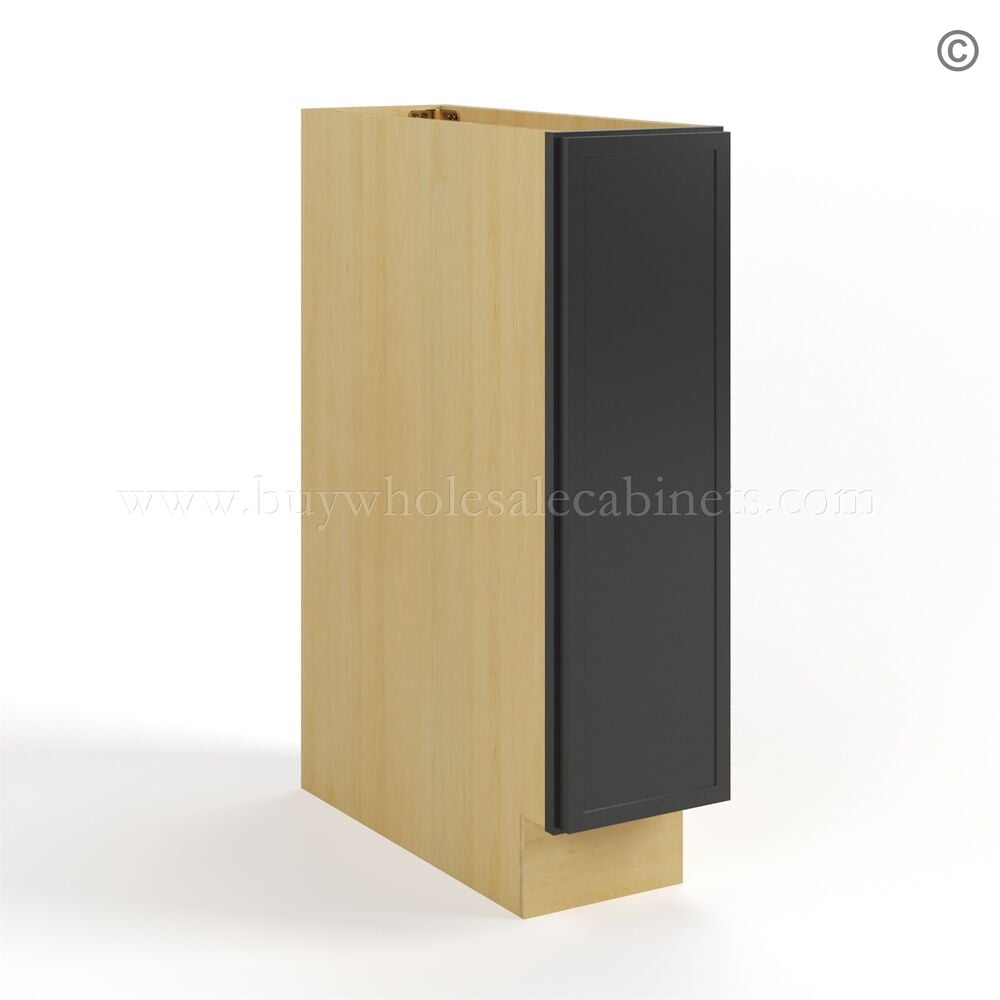 Slim Black Shaker Spice Pull Base Cabinet
