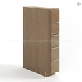 Rustic Wood Shaker Base Spice Cabinet with 5 Drawers